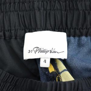 3.1 phillip lim 19SS シアーイージーパンツ テーパード 総柄 4 ネイビー イエロー