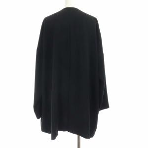 ENFOLD 19AW ダブルサテンドレープ ノーカラージャケット M 黒