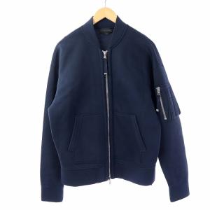 MA-1 ミリタリージャケット ブルゾン ポンチ素材 ジップアップ M 紺 ネイビー