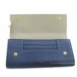 CELINE ラージフラップ マルチファンクション 長財布 ネイビー