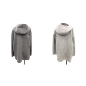 Theory 17AW NEW DIVIDE CLAIRENE リバーシブル コート カシミヤ混 フード S グレー