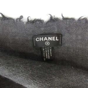 CHANEL カシミヤ100％ 大判ストール ココマーク グラデーション グレー