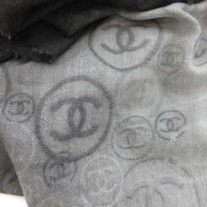 CHANEL カシミヤ100％ 大判ストール ココマーク グラデーション グレー