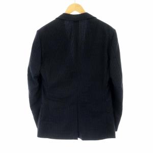 HERMES テーラードジャケット シングル ストライプ ソルド品 ウール アンゴラ混 S 黒