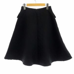 M'S GRACY 2020年 キルティングスカート フレアスカート ひざ丈 カメリア装飾 38 M 黒 ブラック