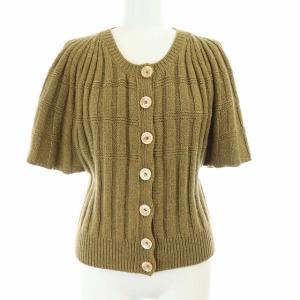 ケープ風ラメニットカーディガンL ベージュ