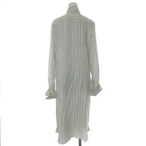 Martin Margiela 1 16SS シャツ ワンピース シルク ノーカラー ストライプ リボンタイ オフホワイト