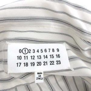 Martin Margiela 1 16SS シャツ ワンピース シルク ノーカラー ストライプ リボンタイ オフホワイト
