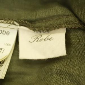 nest Robe リネンバンドカラーシャツワンピース カーキ