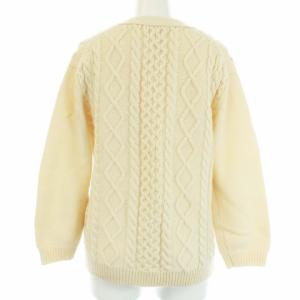 MARGARET HOWELL カーディガン ニット 長袖 ケーブル編み ウール 2 M ベージュ