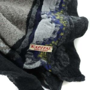 KAPITAL 総柄ウールマフラー グレー