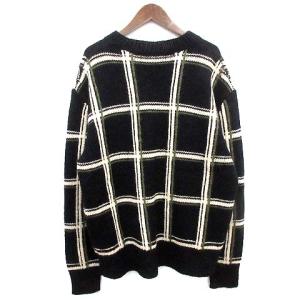 DRIES VAN NOTEN 20AW メリノウールニット チェック L ネイビー