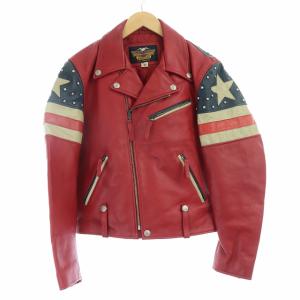 HARLEY DAVIDSON ヴィンテージ スタッズ 革ジャン M 赤