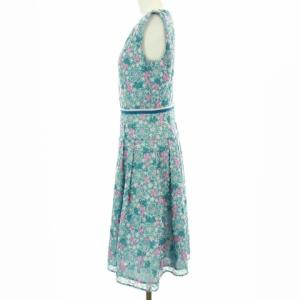 TOCCA 18AW  IMPATIENS Vネック花柄ノースリーブワンピース ライトブルー