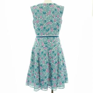 TOCCA 18AW  IMPATIENS Vネック花柄ノースリーブワンピース ライトブルー