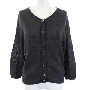 リネンニットカーディガン 2 チャコールグレー