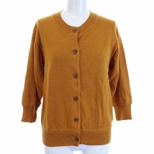 18AW FINE SLUB COTTON LINEN カーディガン 七分袖 2 M キャメル