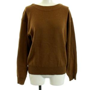 ニット カットソー 長袖 2 M キャメル 茶 ブラウン