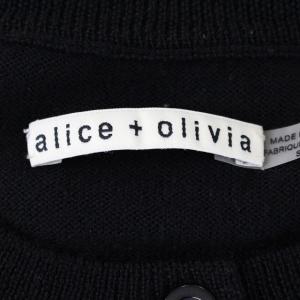 alice + olivia カーディガン 長袖 ニット ウール ラインストーン 黒 ブラック