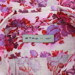 ETRO リネン花柄アロハシャツ M ピンク