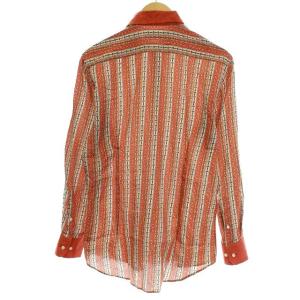 ETRO シャツ 長袖 ペイズリー柄 総柄 39 M オレンジ
