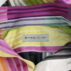 ETRO シャツ 長袖 マルチストライプ 39 M マルチカラー