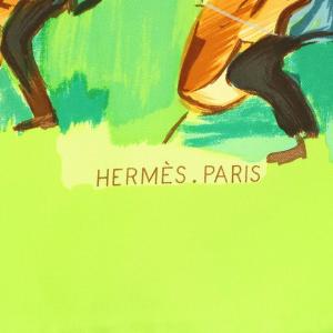 HERMES CONCERTO カレ 90 絹 ライトグリーン