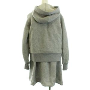 sacai 20SS スウェット ワンピース ひざ丈 パーカー フェイクレイヤード M グレー