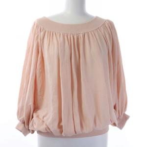 16G天竺ギャザープルオーバーニット カットソー 七分袖 ラグランスリーブ 1 S ピンク