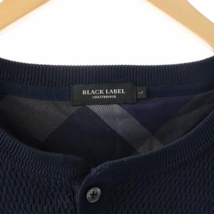 BLACK LABEL CRESTBRIDGE 19SS 裏チェックニットカットソー L ネイビー