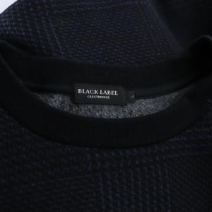 BLACK LABEL CRESTBRIDGE 18AW チェックニット カットソー L ネイビー