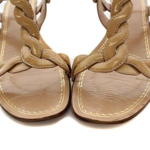 PRADA ストラップエナメルサンダル 39 ベージュ