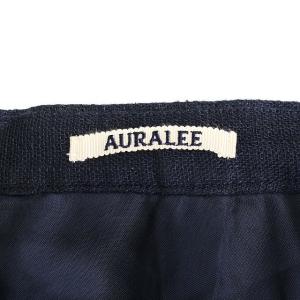AURALEE 20SS LINEN DOUBLE FACE FRINGE SKIRT 1 ネイビー