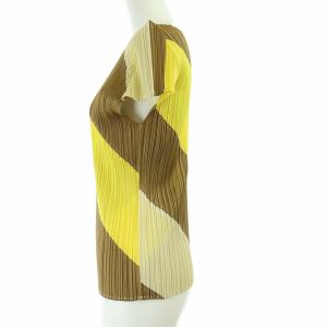 PLEATS PLEASE ISSEY MIYAKE イッセイミヤケ 半袖総柄カットソー 3 ベージュ