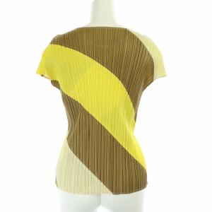 PLEATS PLEASE ISSEY MIYAKE イッセイミヤケ 半袖総柄カットソー 3 ベージュ