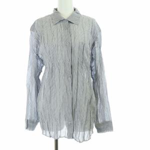 イッセイミヤケ 長袖ストライプシャツ 3 グレー