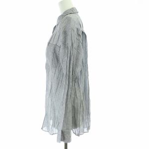 PLEATS PLEASE ISSEY MIYAKE イッセイミヤケ 長袖ストライプシャツ 3 グレー