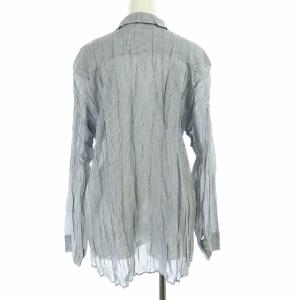 PLEATS PLEASE ISSEY MIYAKE イッセイミヤケ 長袖ストライプシャツ 3 グレー