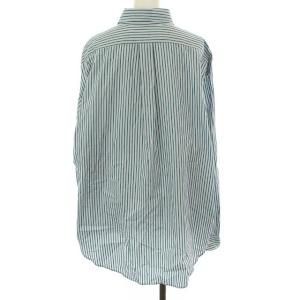 Shinzone DADDY SHIRT ダディーシャツ ストライプビックシャツ ボタンダウン オーバーサイズ 長袖 F 緑 グリーン 白 ホワイト