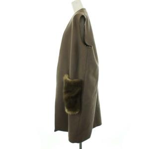 ATON 18AW ロングジレ ベスト フェイクファー 2 茶