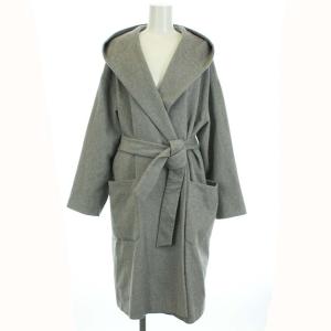 ガウンコート フード ロング カシミヤ100％ 36 S グレー