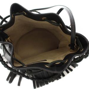 J&M DAVIDSON カーニバル 巾着 ショルダーバッグ 2WAY フリンジ レザー M ブラック
