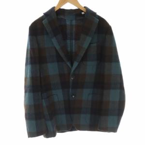 TOMORROWLAND 17AW 2点セット チェック ショールカラージャケット ウール M グレー ブラック グリーン