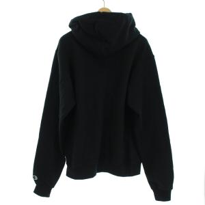 Champion THE ACADEMY プルオーバーパーカー ロゴ プリント 裏起毛 長袖 S ブラック