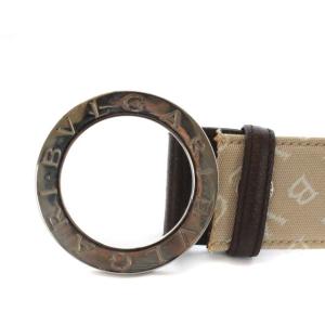 BVLGARI ロゴマニア ベルト キャンバス ベージュ