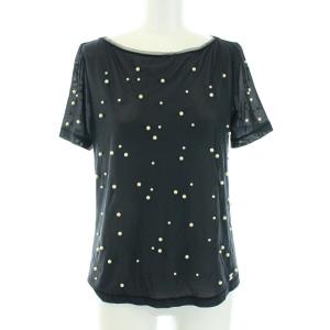 14SS シアーカットソー 半袖 ココマーク フェイクパール 34 ブラック