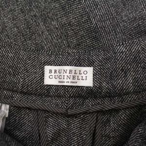 BRUNELLO CUCINELLI パンツ タック テーパード バージンウール カシミヤ混 36 グレー