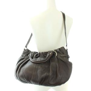 CELINE ピロー スモール ハンドバッグ 2way レザー 茶 