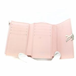 LOUIS VUITTON ポルトフォイユカプシーヌ コンパクト ゴートスキン アリゲーター 三つ折り 財布 ローズトルマリン