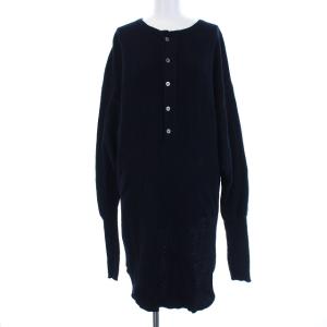 コットンワッフルプルオーバーカットソー ネイビー